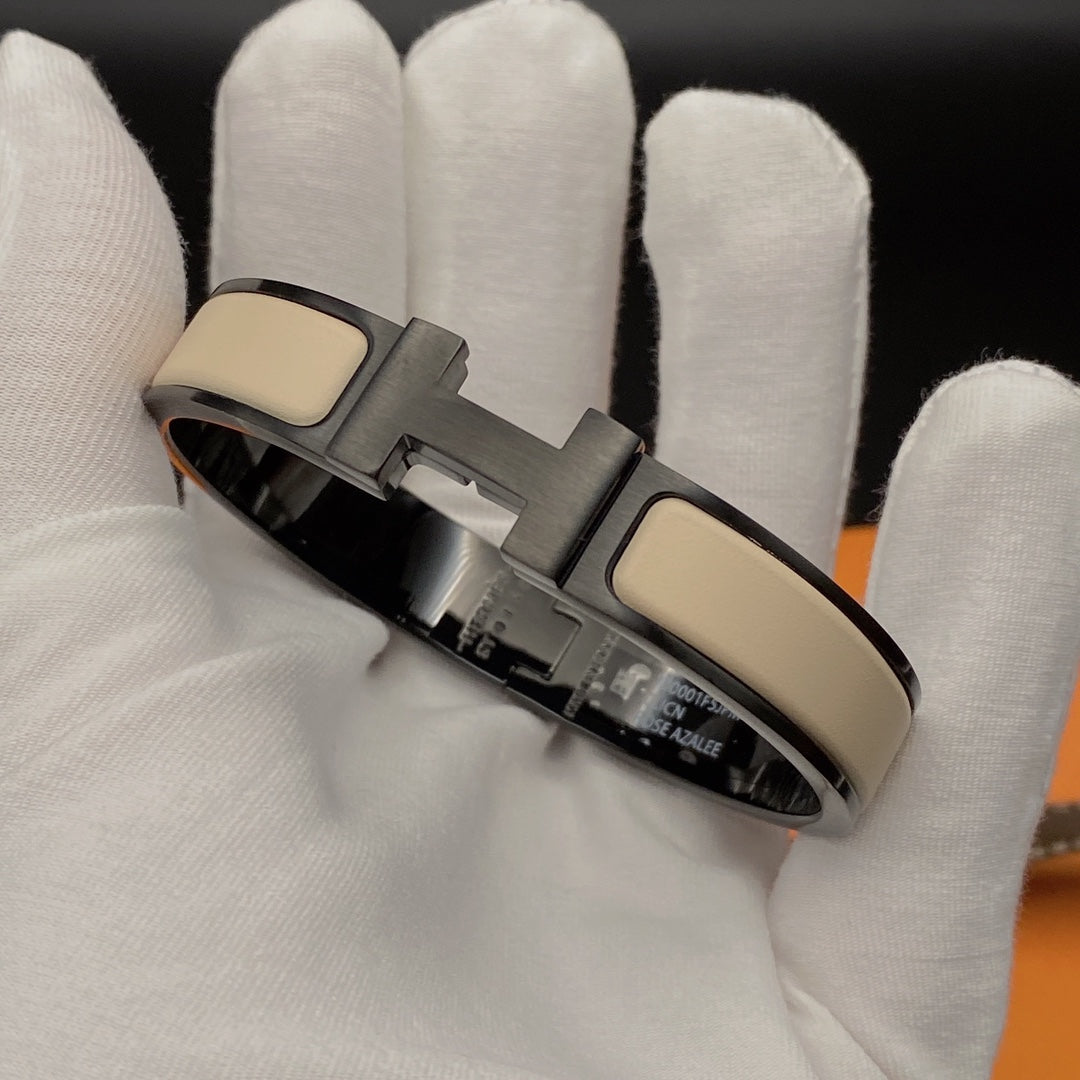 [Lumi Jewels]BRACELET H 12MM CÉRAMIQUE NOIR BEIGE