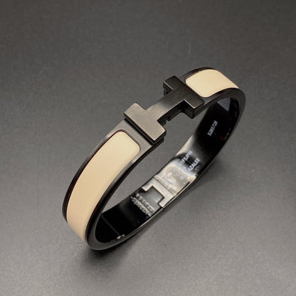 [Lumi Jewels]BRACELET H 12MM CÉRAMIQUE NOIR BEIGE