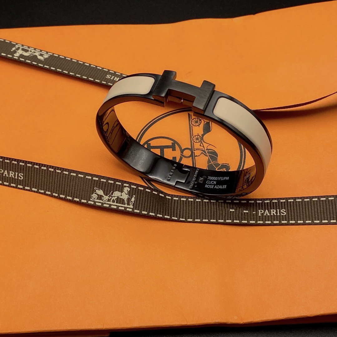 [Lumi Jewels]BRACELET H 12MM CÉRAMIQUE NOIR BEIGE