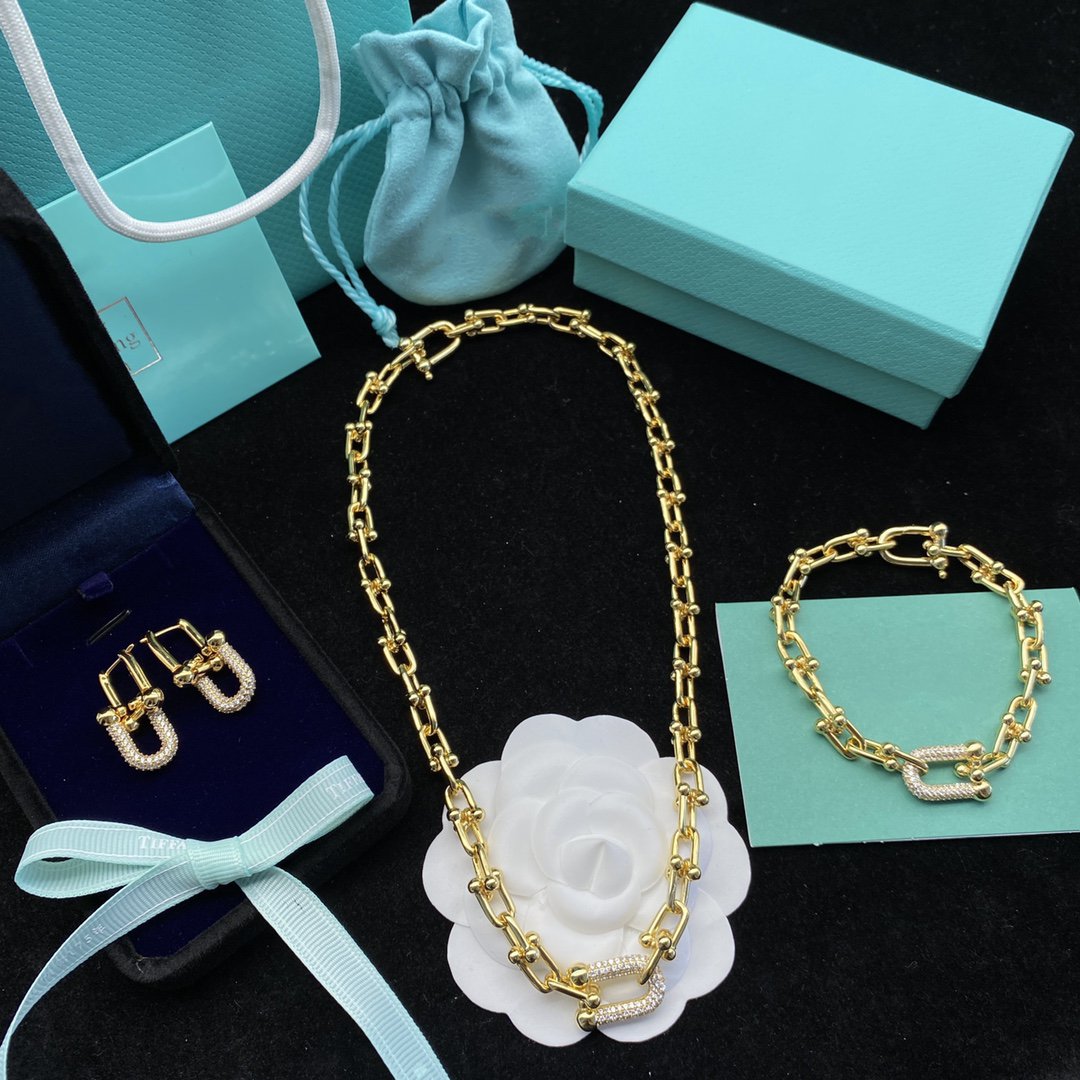[Lumi Jewelry]HARDWEAR LINK DIAMOND GOLD EARRINGS