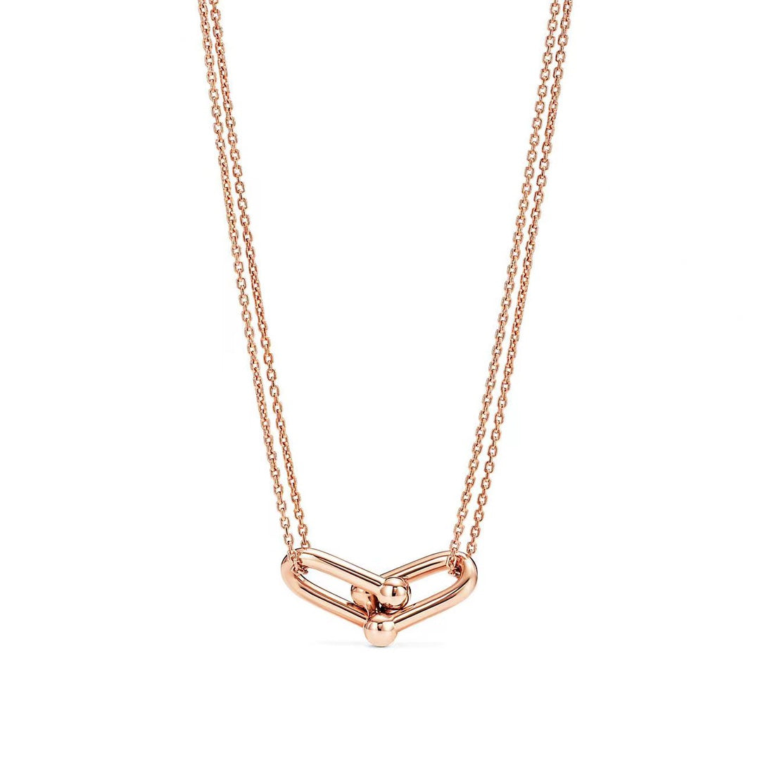 [Lumi Jewelry]HARDWEAR GOLD DOUBLE LINK NECKLACE