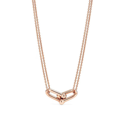 [Lumi Jewelry]HARDWEAR GOLD DOUBLE LINK NECKLACE