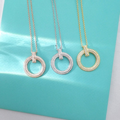 [Lumi Jewelry]T WIRE PEDANT DIAMOND NECKLACE