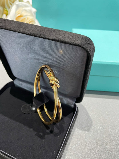 [Lumi Jewelry]KNOT DOUBLE ROW GOLD BRACELET