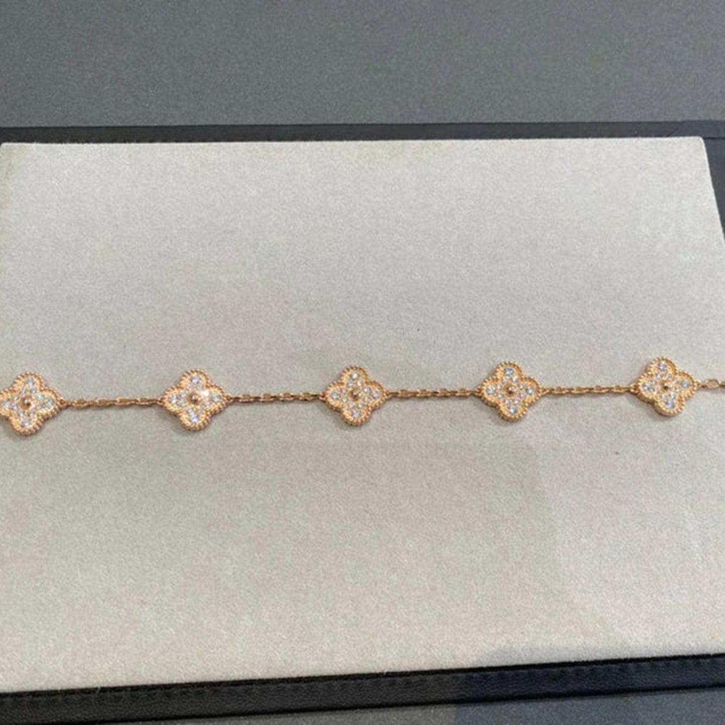 [Lumi Jewels]CLOVER 5 MOTIFS  FULL DIAMOND BRACELET