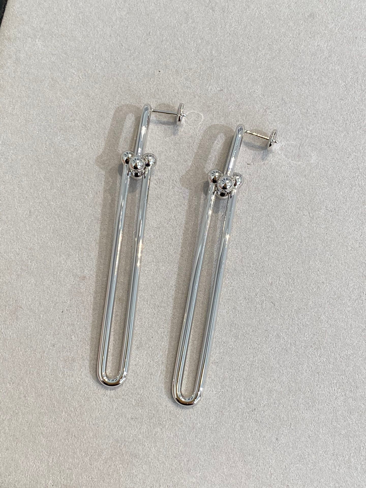 [Lumi Jewelry]HARDWEAR DOUBLE LONG LINK EARRINGS