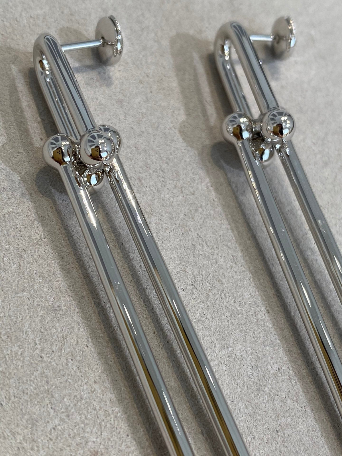 [Lumi Jewelry]HARDWEAR DOUBLE LONG LINK EARRINGS