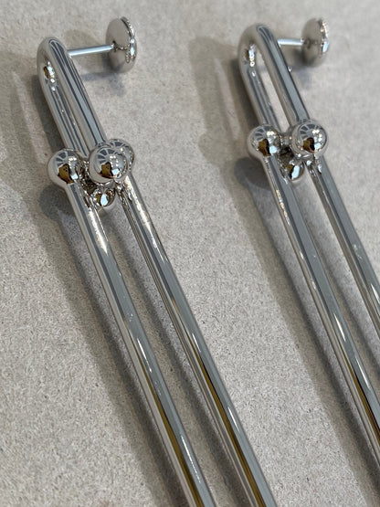 [Lumi Jewelry]HARDWEAR DOUBLE LONG LINK EARRINGS