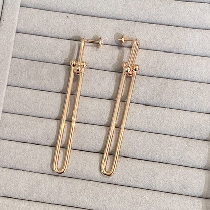 [Lumi Jewelry]HARDWEAR DOUBLE LONG LINK EARRINGS