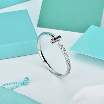 [Lumi Jewelry]WIDE DIAMONDS HINGED BANGLE
