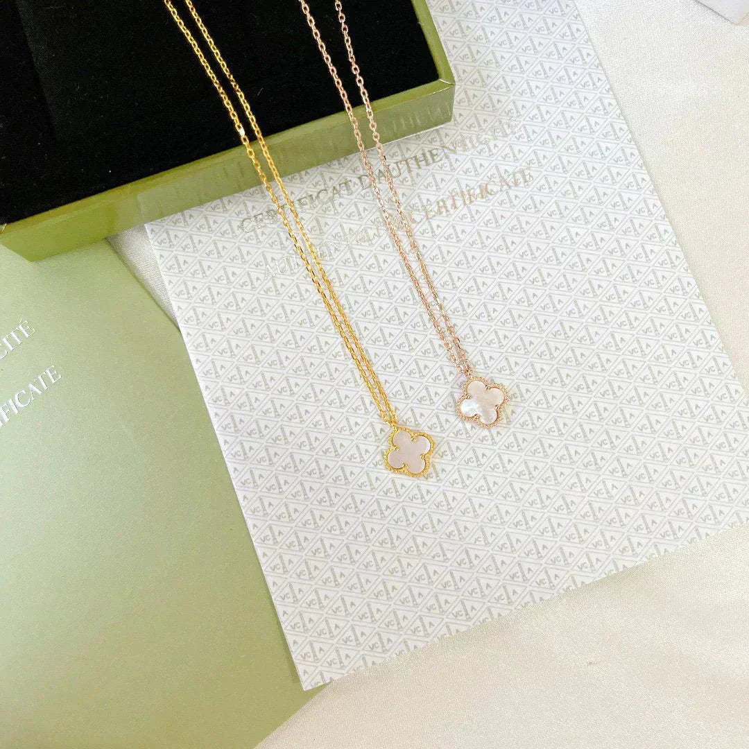 [Lumi Jewels]COLLIER TRÈFLE MINI 9,5 MM NACRE BLANCHE