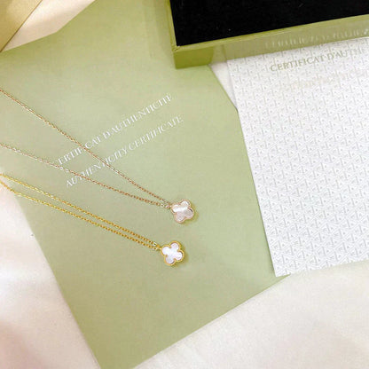 [Lumi Jewels]COLLIER TRÈFLE MINI 9,5 MM NACRE BLANCHE