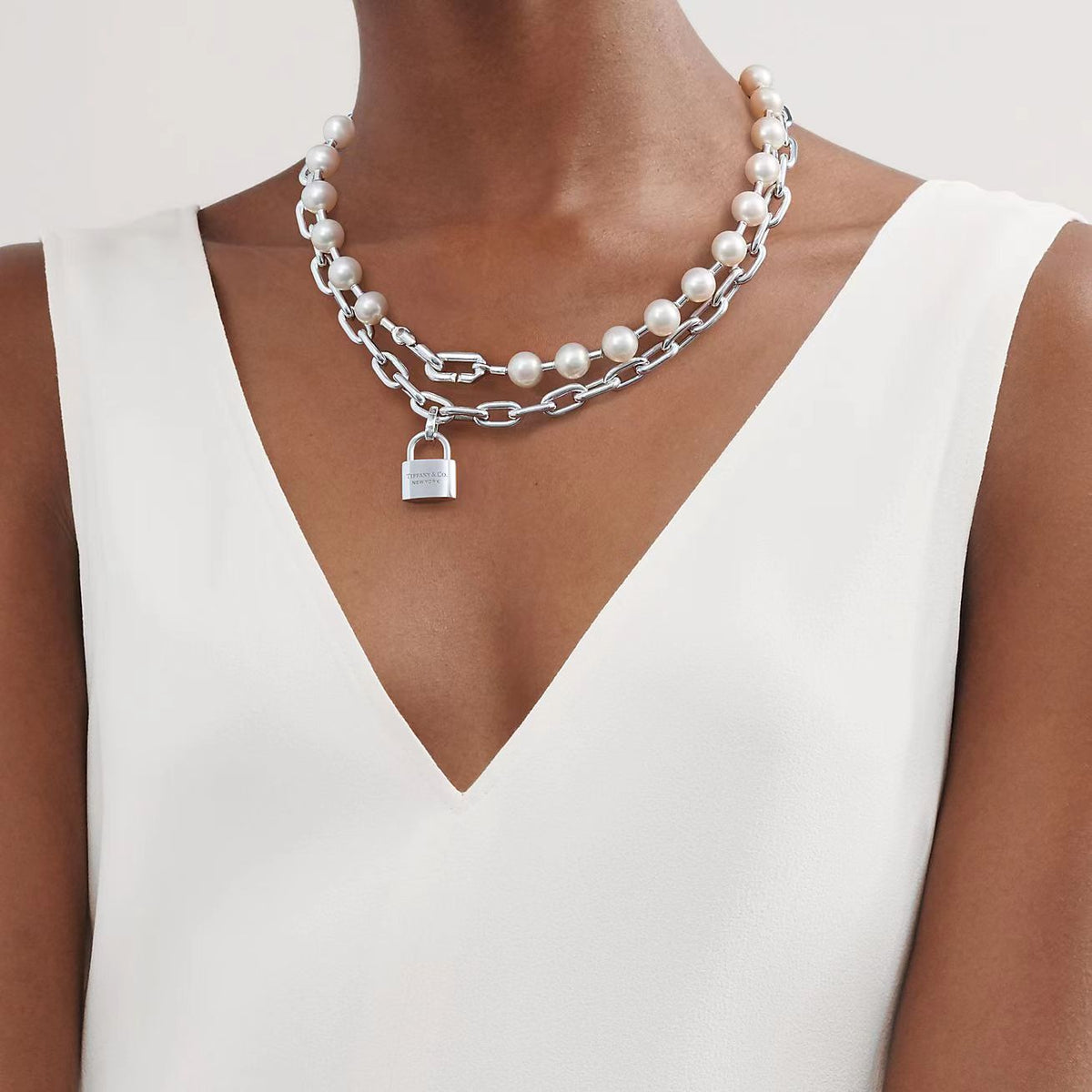 [Lumi Jewelry]HARDWEAR PEARL WRAP NECKLACE