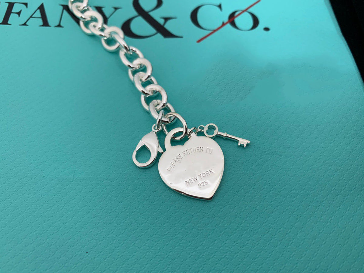 [Lumi Jewelry]KEY HEART CARD CHUNKY INTERLOCKING BRACELET LENGTH