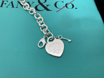 [Lumi Jewelry]KEY HEART CARD CHUNKY INTERLOCKING BRACELET LENGTH