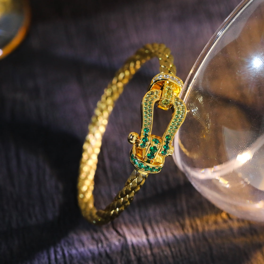 [Lumi Jewels]FORCE 10 GOLD GREEN DIAMOND PAVED