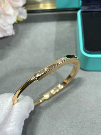 [Lumi Jewelry]LOCK BRACELET 8 DIAMOND