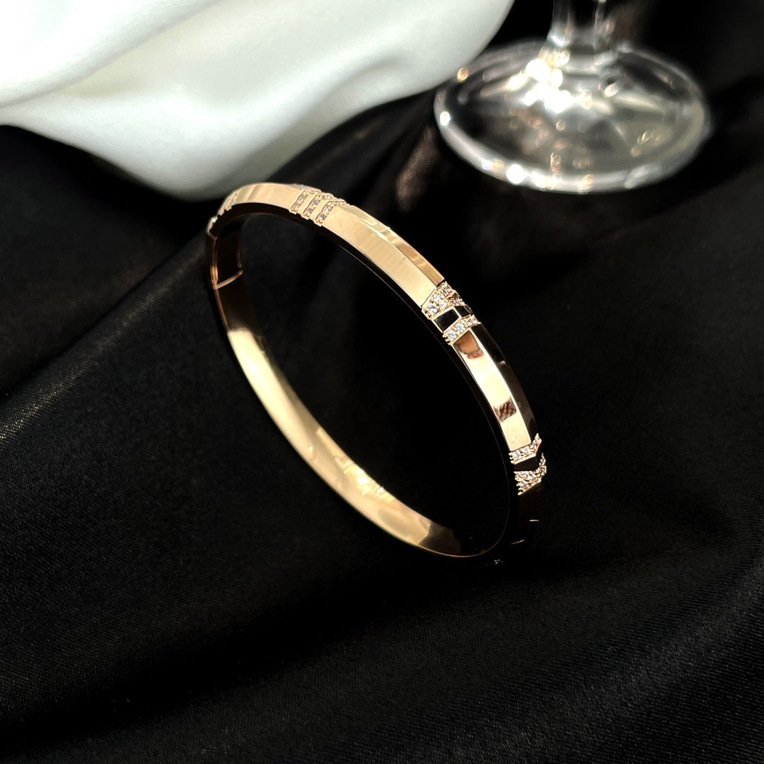 [Lumi Jewelry]ATLAS BRACELET 6MM DIAMOND PINK GOLD