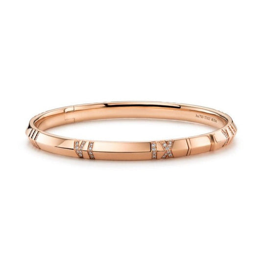[Lumi Jewelry]ATLAS BRACELET 6MM DIAMOND PINK GOLD