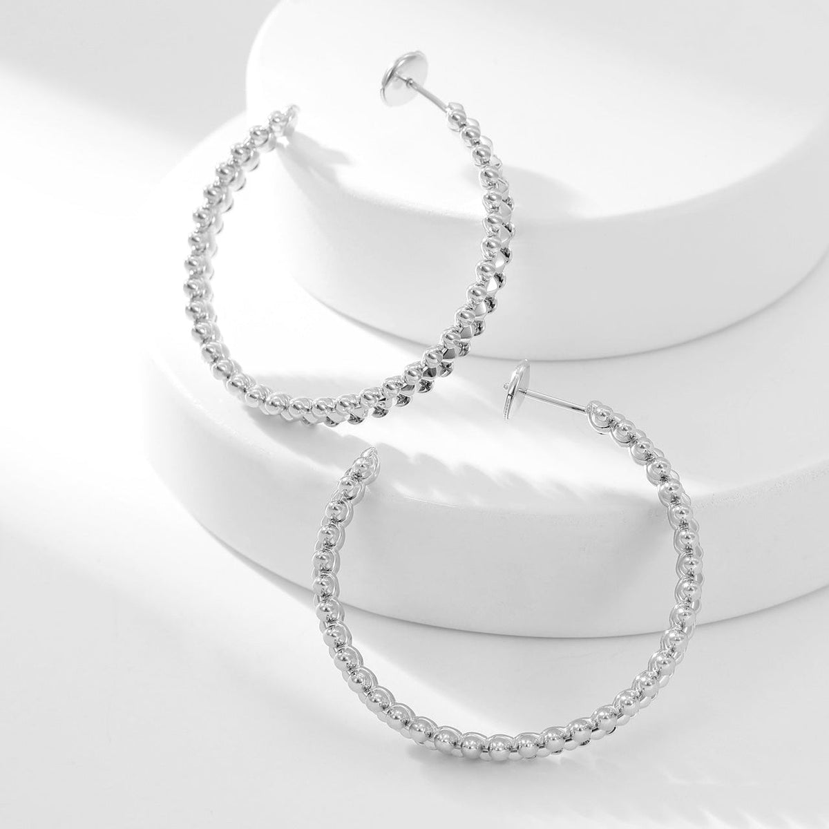 [Lumi Jewelry]CLASH HOOP LARGE EARRINGS