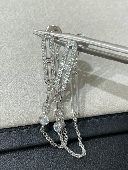 [Lumi Jewels]CHAINE CHAOS DIAMOND DROP EARRINGS