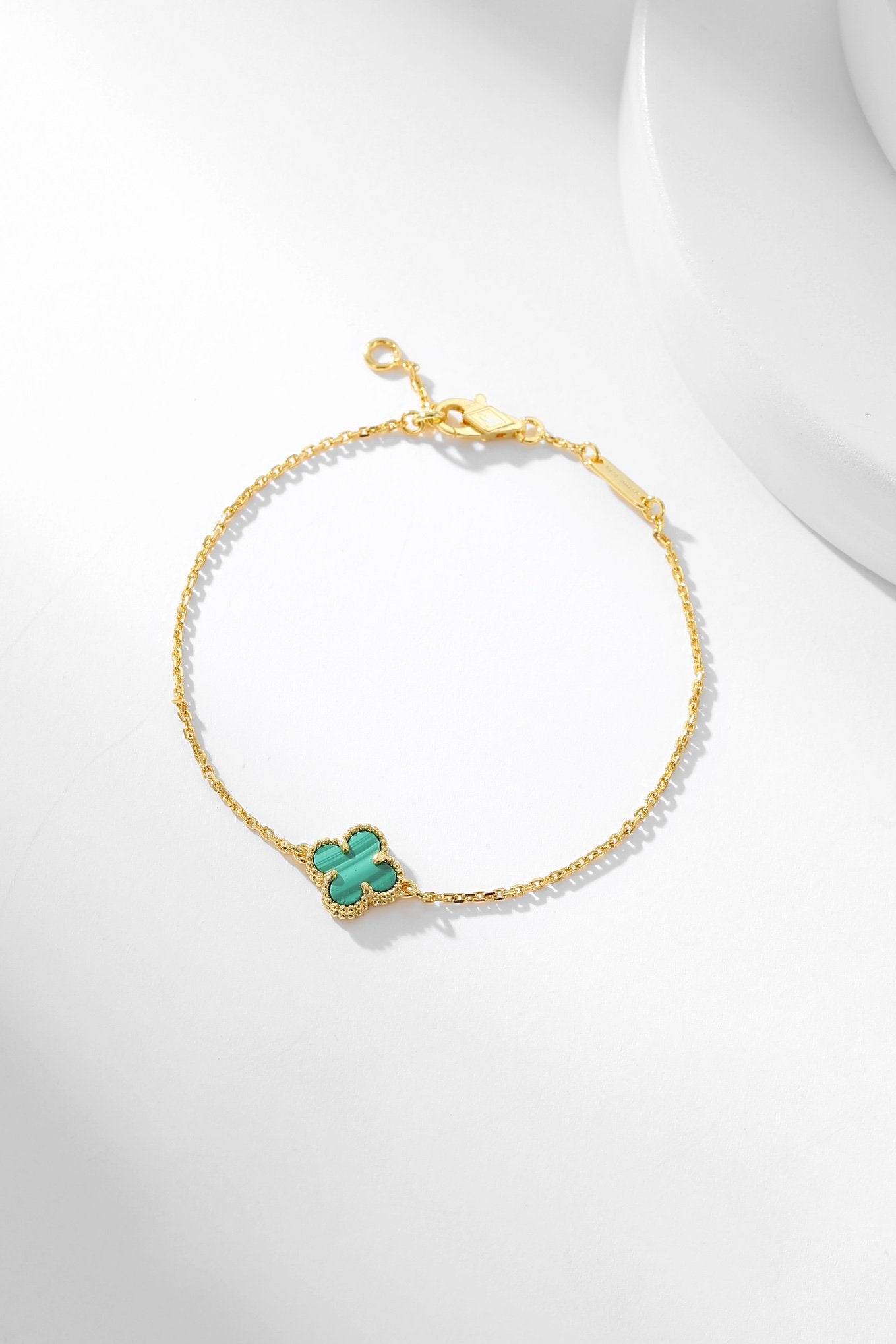 [Lumi Jewels]BRACELET CLOVER MALACHITE 1 MOTIF
