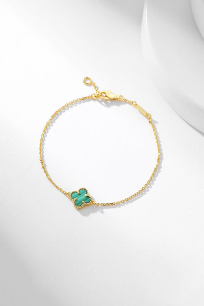 [Lumi Jewels]BRACELET CLOVER MALACHITE 1 MOTIF