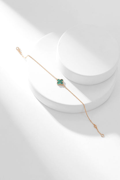 [Lumi Jewels]BRACELET CLOVER MALACHITE 1 MOTIF