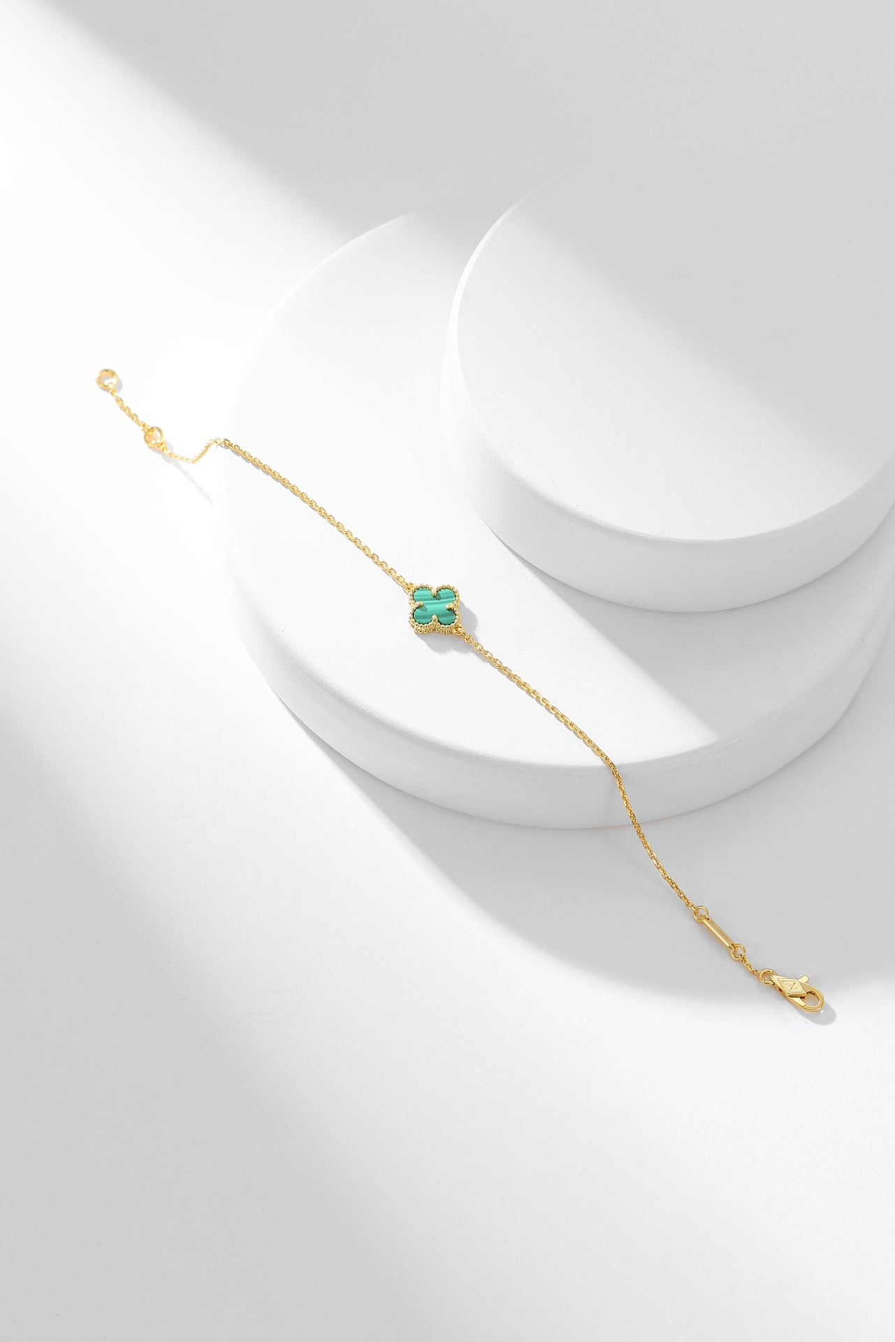 [Lumi Jewels]BRACELET CLOVER MALACHITE 1 MOTIF