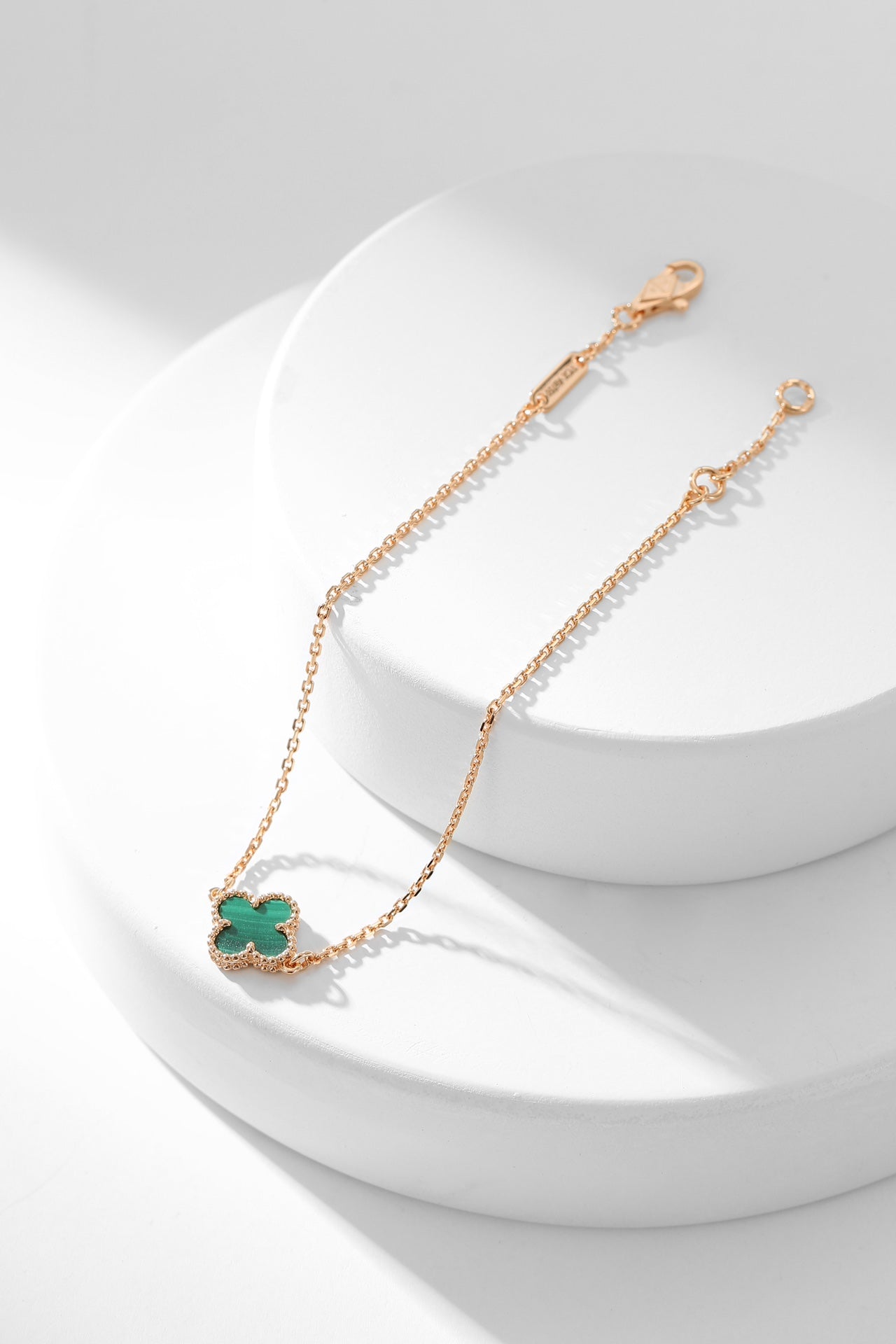 [Lumi Jewels]BRACELET CLOVER MALACHITE 1 MOTIF