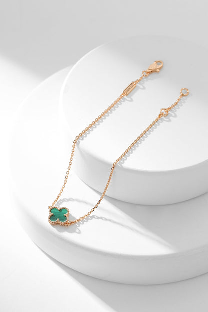 [Lumi Jewels]BRACELET CLOVER MALACHITE 1 MOTIF