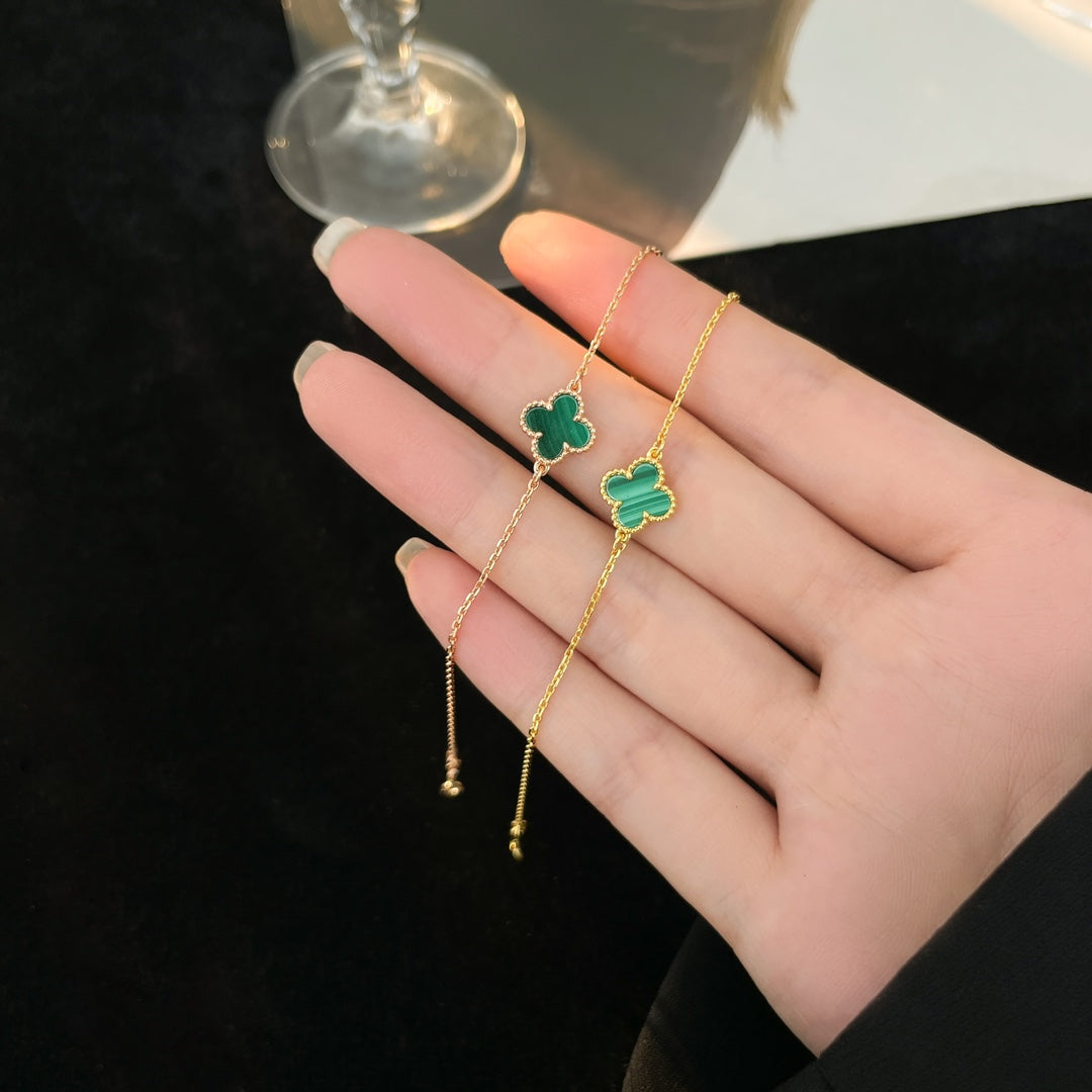 [Lumi Jewels]BRACELET CLOVER MALACHITE 1 MOTIF
