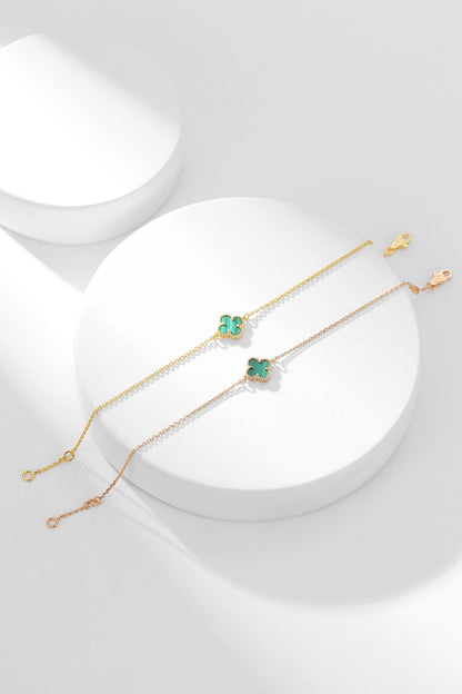 [Lumi Jewels]BRACELET CLOVER MALACHITE 1 MOTIF