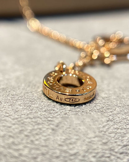 [Lumi Jewels]DREAM MOP DIAMOND PAVED PINK GOLD NECKLACE