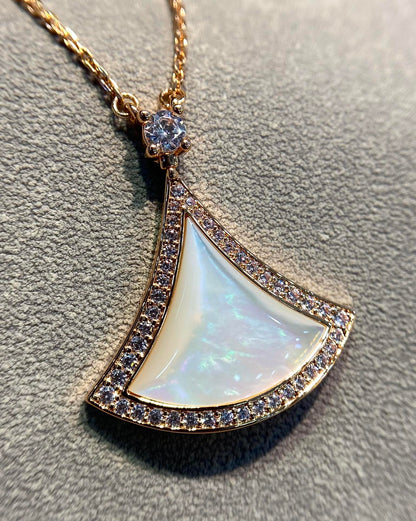 [Lumi Jewels]DREAM MOP DIAMOND PAVED PINK GOLD NECKLACE