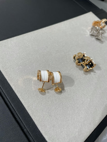 [Lumi Jewels]ZERO 1 PINK GOLD CERAMIC EARRINGS