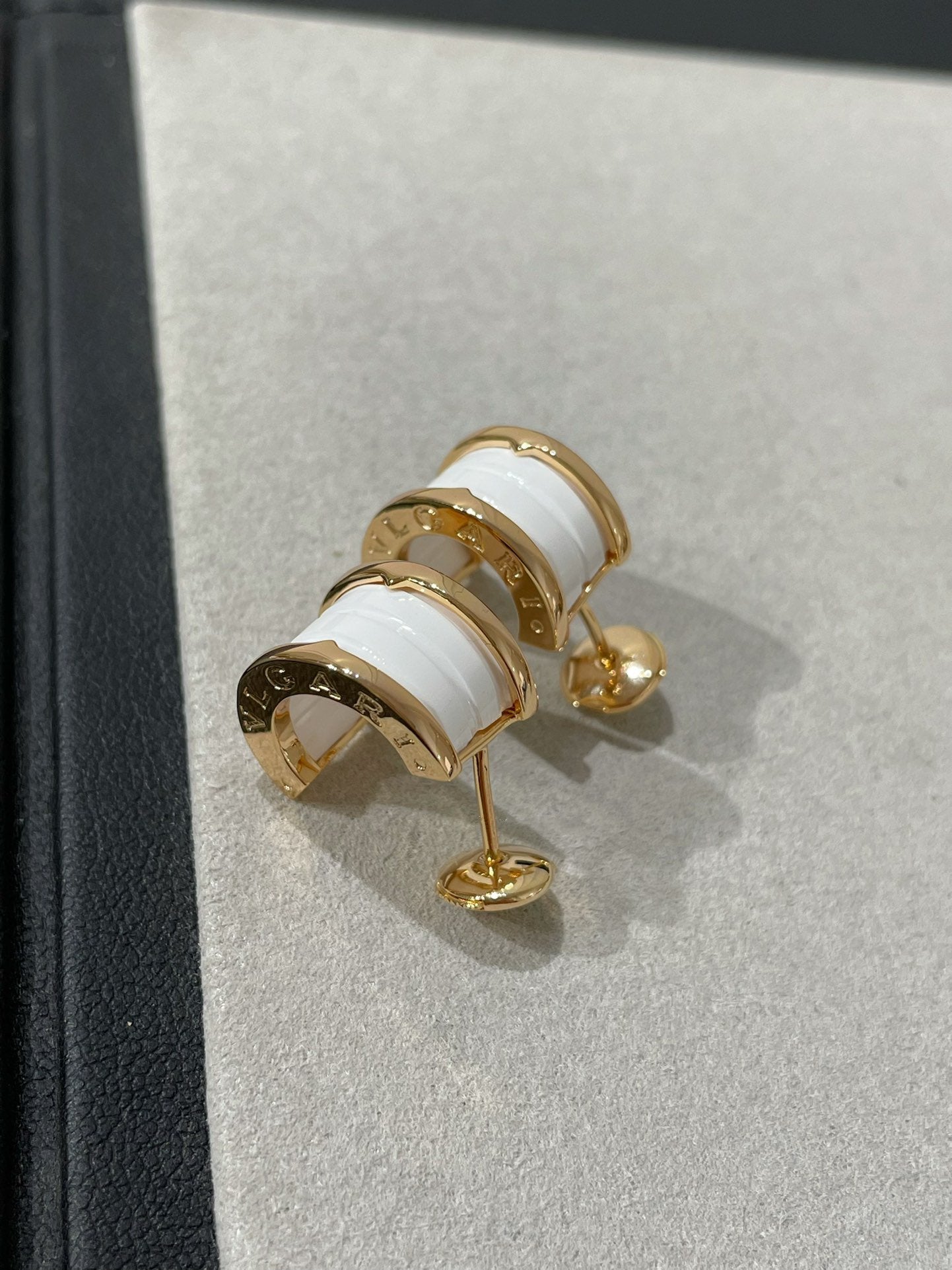 [Lumi Jewels]ZERO 1 PINK GOLD CERAMIC EARRINGS