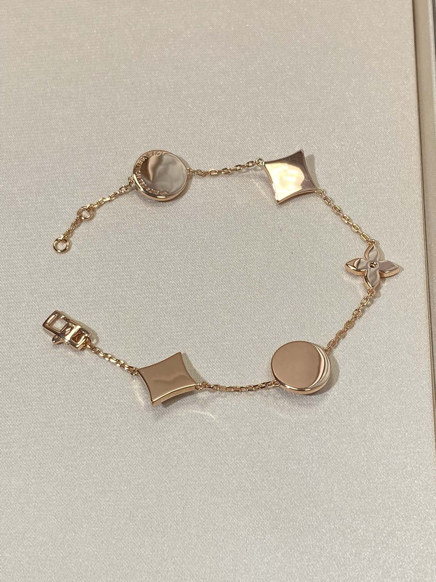 [Lumi Jewels]STAR AND SUN 5 MOTIF MOP PINK GOLD BRACELET