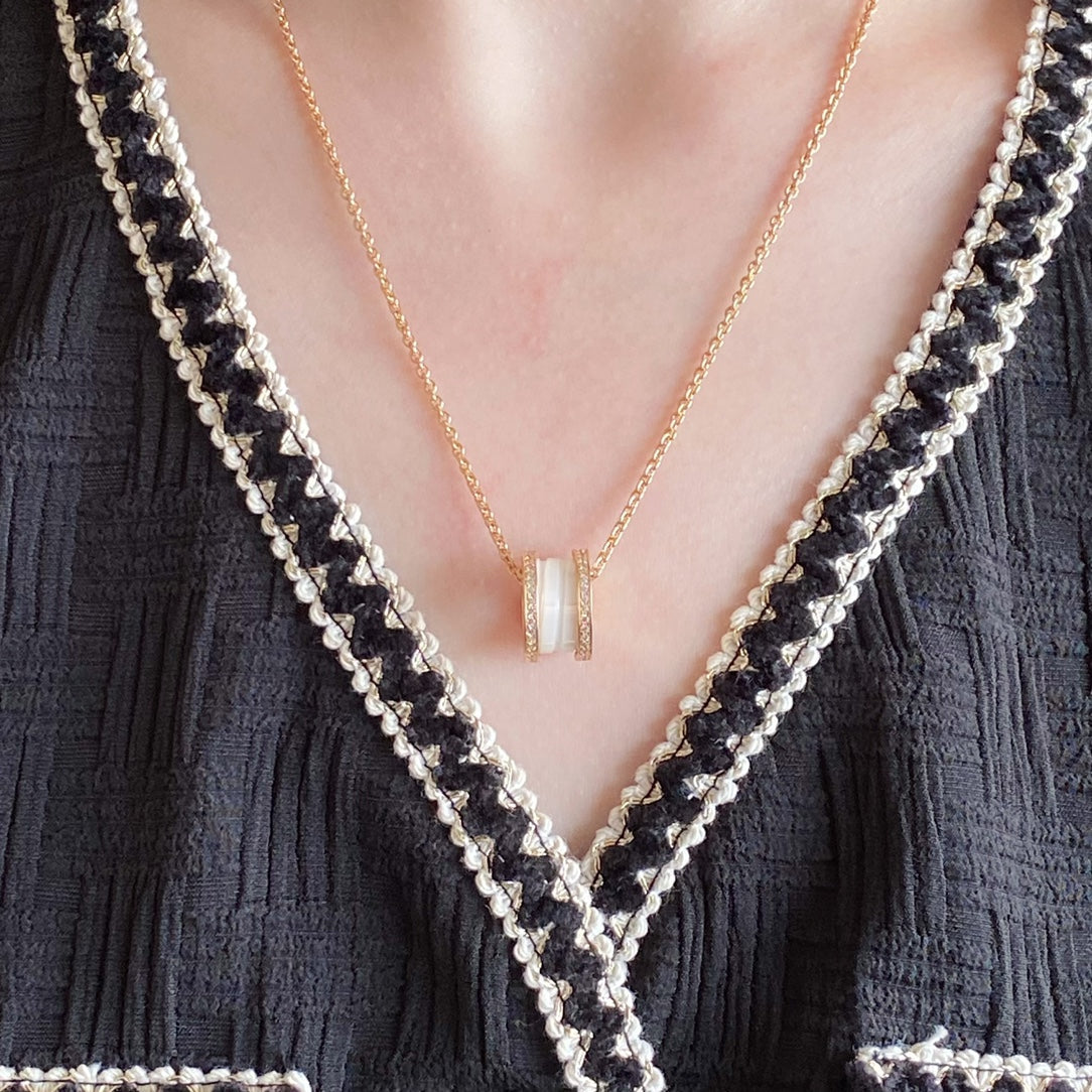 [Lumi Jewels]COLLIER EN CÉRAMIQUE ET DIAMANT ZÉRO 1