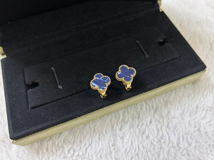 [Lumi Bijoux] BOUCLES D'OREILLES PENDANTS MOYENS TRÈFLE PIETERSITE