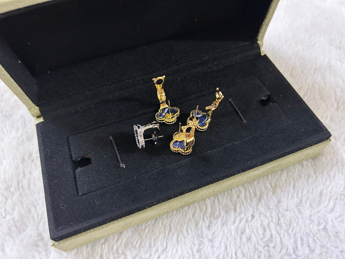 [Lumi Bijoux] BOUCLES D'OREILLES PENDANTS MOYENS TRÈFLE PIETERSITE