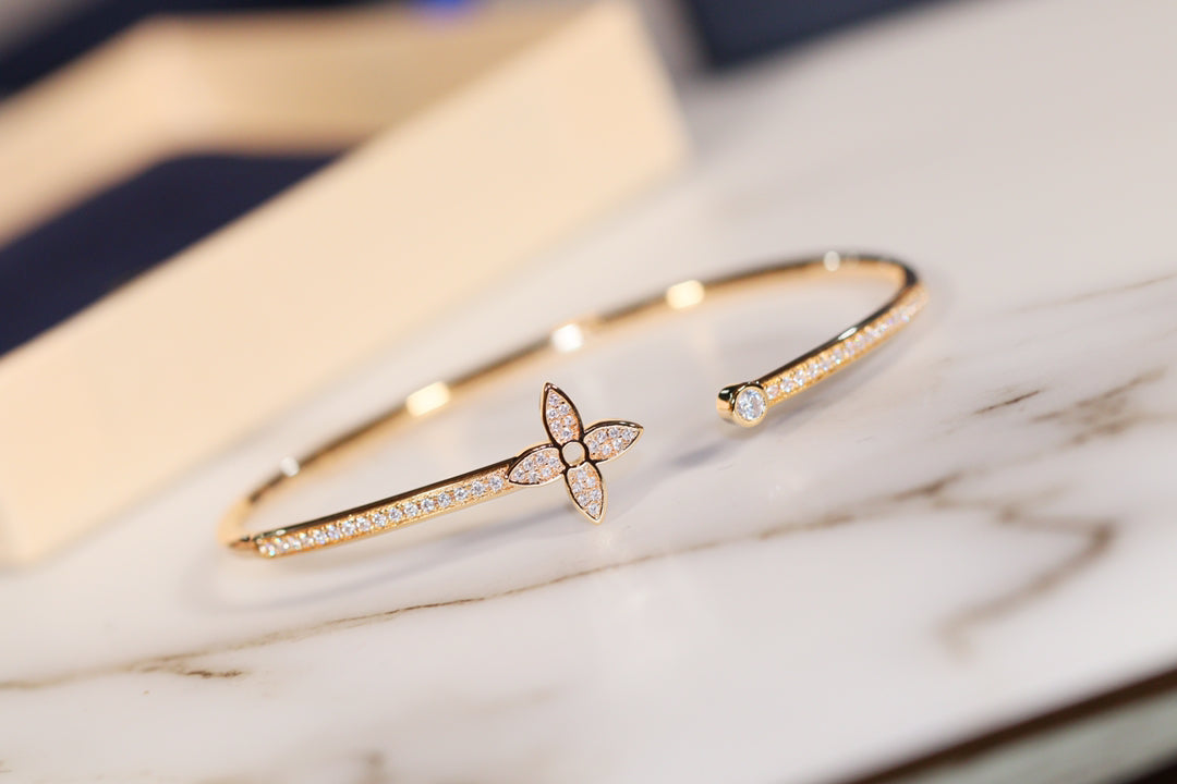 [Lumi Jewels]BRACELET OUVERT IDYLLE OR PAVÉ DE DIAMANTS