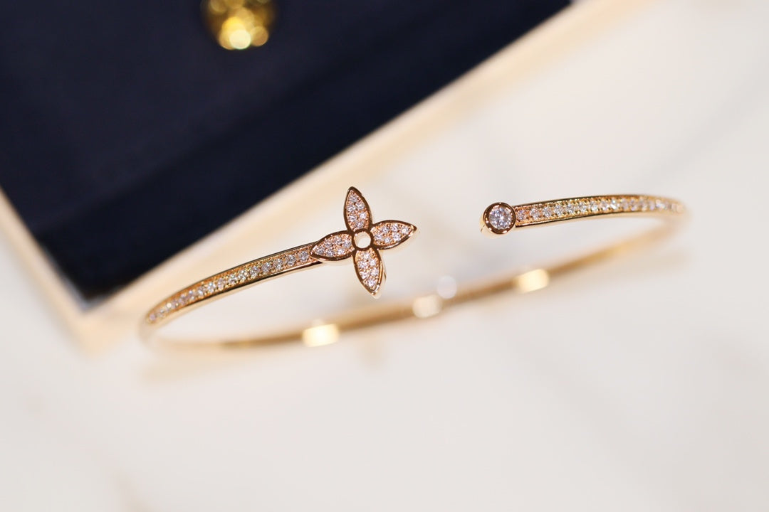 [Lumi Jewels]BRACELET OUVERT IDYLLE OR PAVÉ DE DIAMANTS
