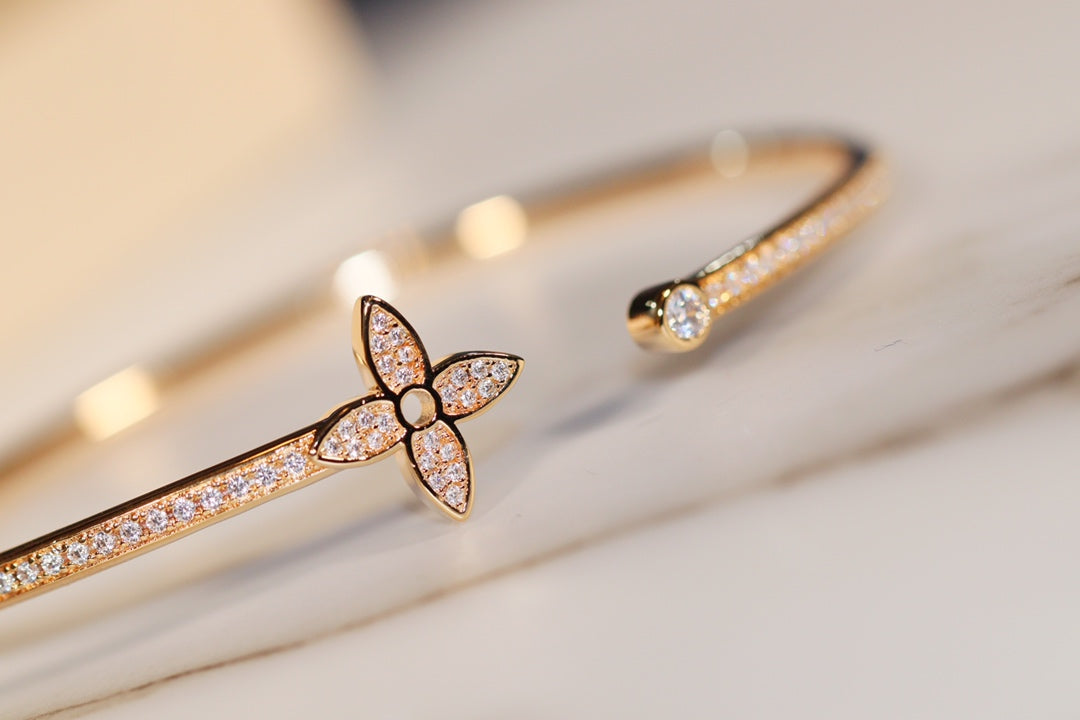 [Lumi Jewels]BRACELET OUVERT IDYLLE OR PAVÉ DE DIAMANTS
