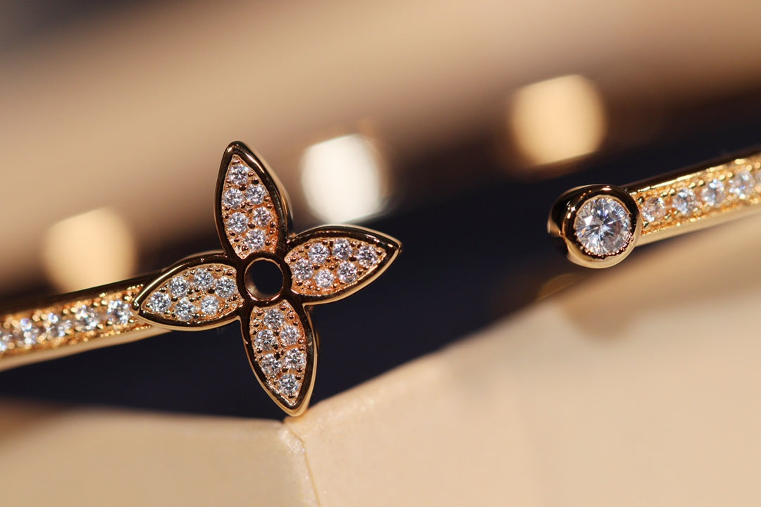[Lumi Jewels]BRACELET OUVERT IDYLLE OR PAVÉ DE DIAMANTS