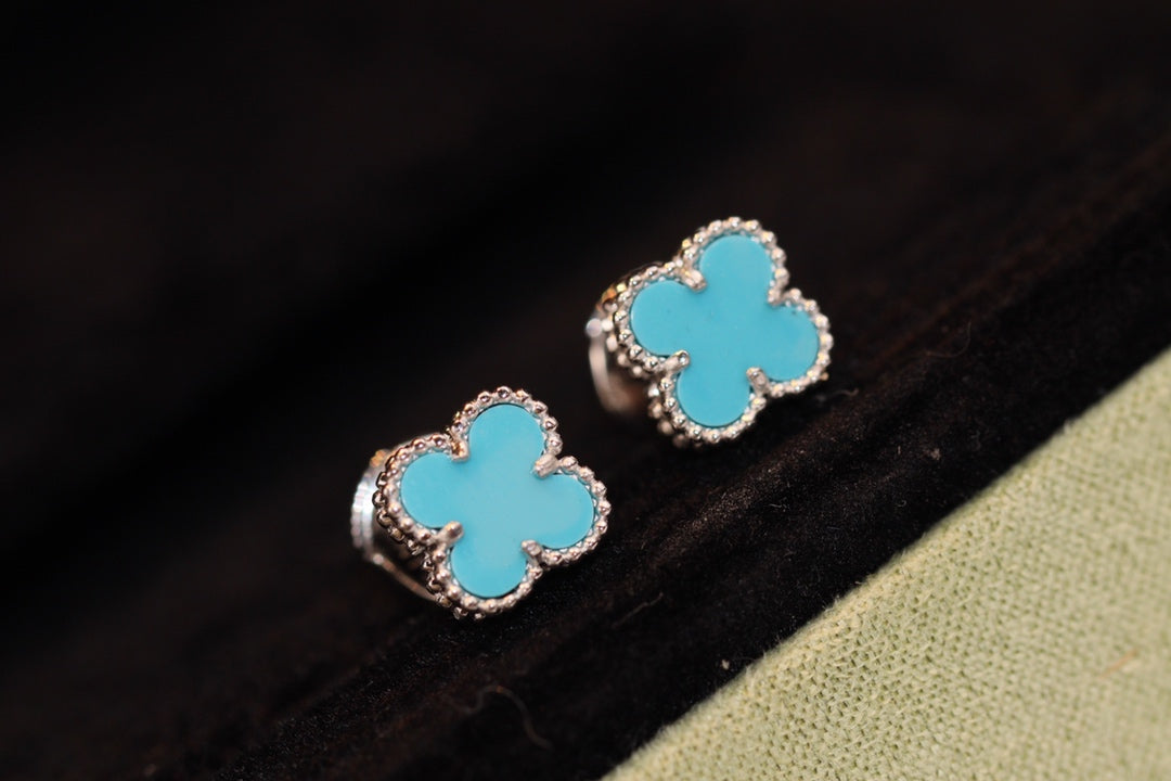 [Lumi Jewels]PUCES D'OREILLES CLOVER MINI TURQUOISE EN ARGENT