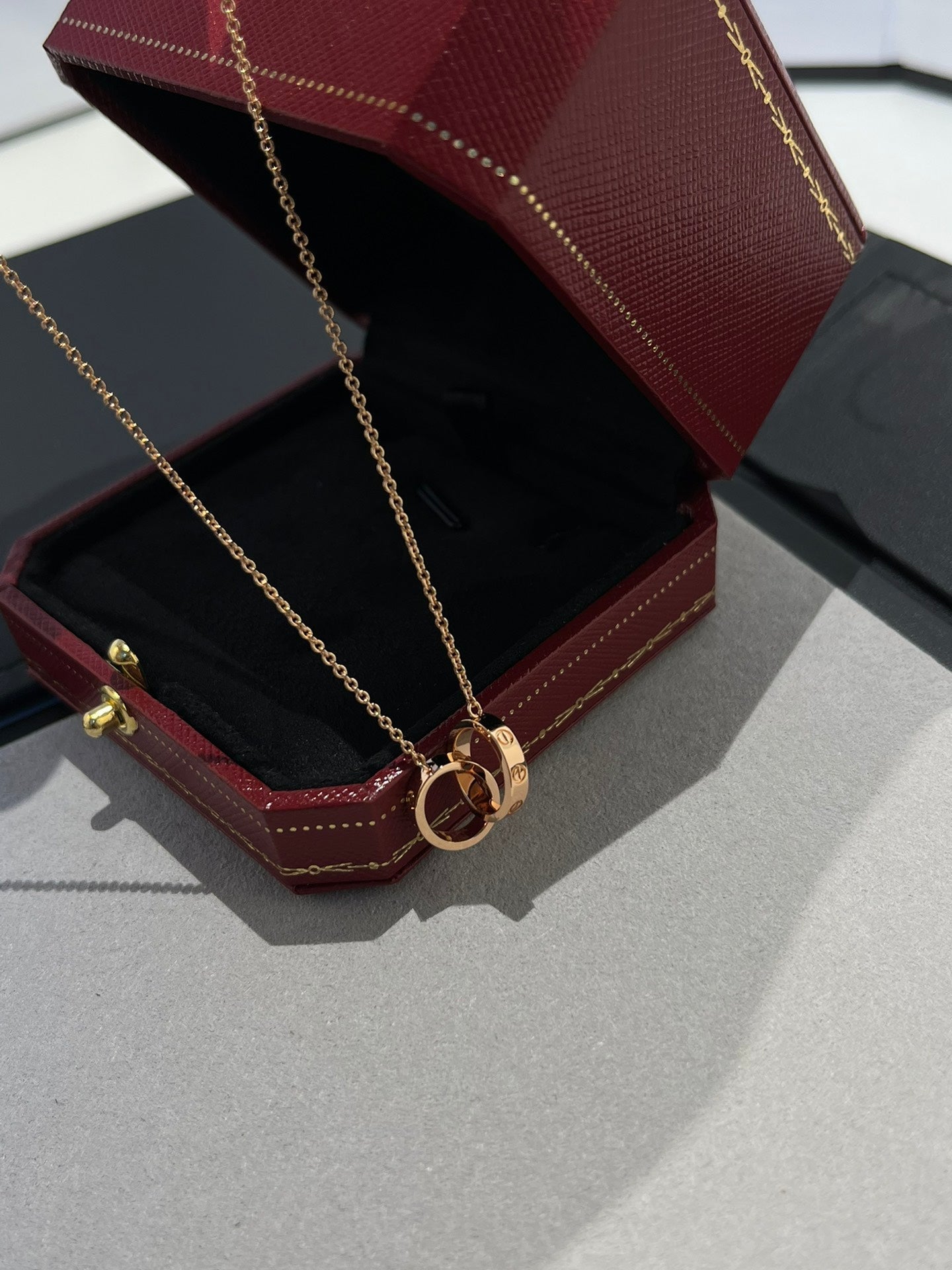 [Lumi Jewels]COLLIER AMOUR DOUBLE ANNEAU OR ROSE