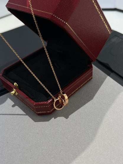 [Lumi Jewels]COLLIER AMOUR DOUBLE ANNEAU OR ROSE