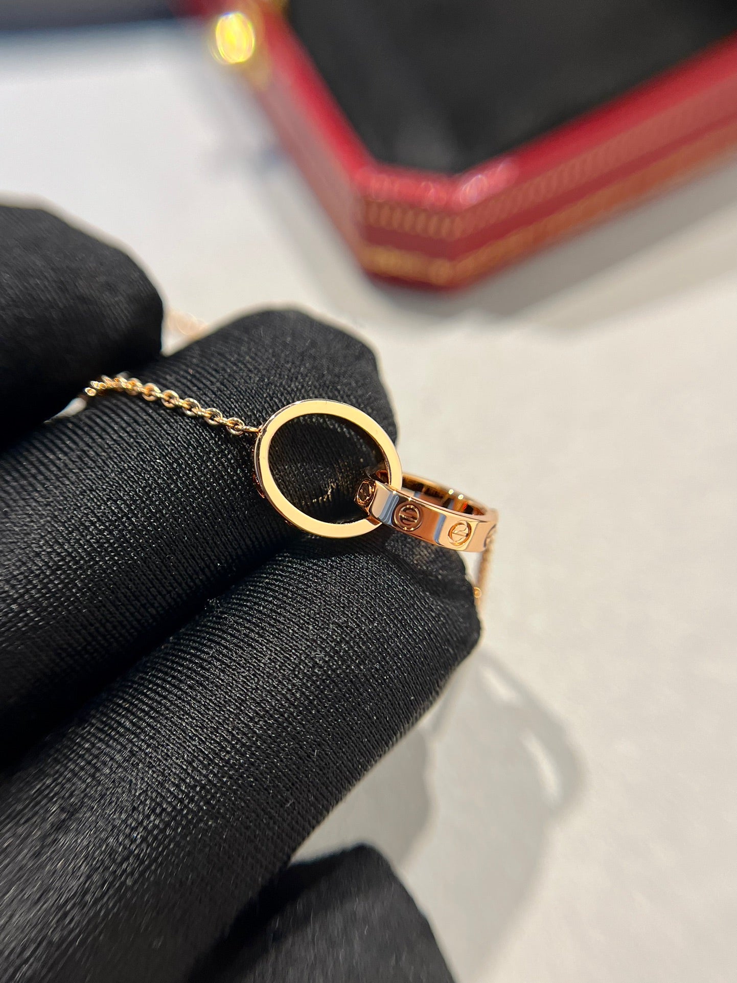 [Lumi Jewels]COLLIER AMOUR DOUBLE ANNEAU OR ROSE