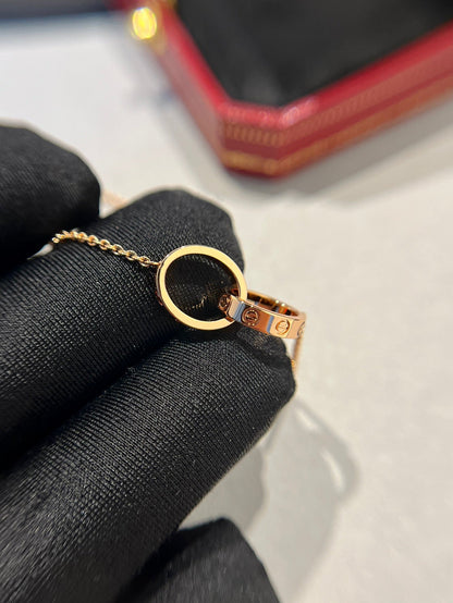 [Lumi Jewels]COLLIER AMOUR DOUBLE ANNEAU OR ROSE